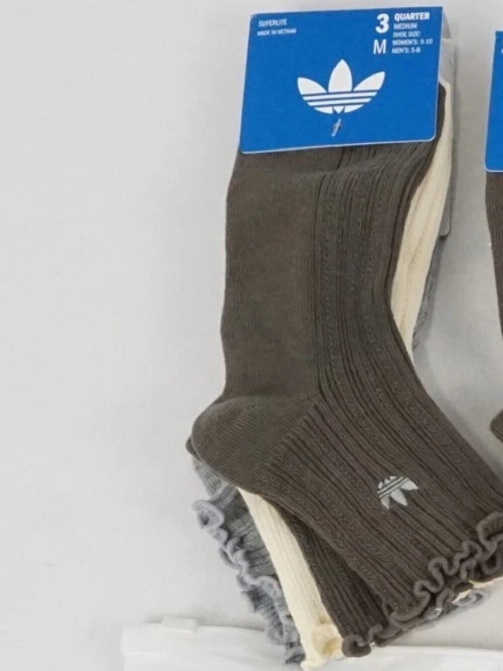 Adidas Superlite Quarter Socks 3-pairs Work School Vacation Summer Fall Winter